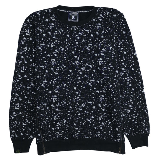 Cropp Men Black Graphic Print Sweatshirt Small Regular Fit Zip
