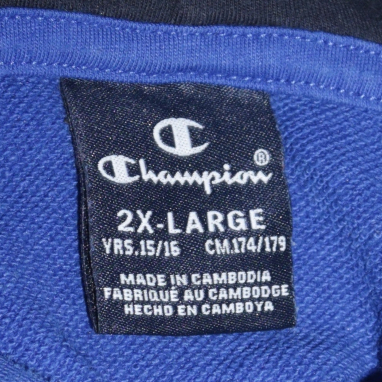 Champion Boys Blue Pullover Hoodie 15-16 Years Logo Fleece Sweatshirt