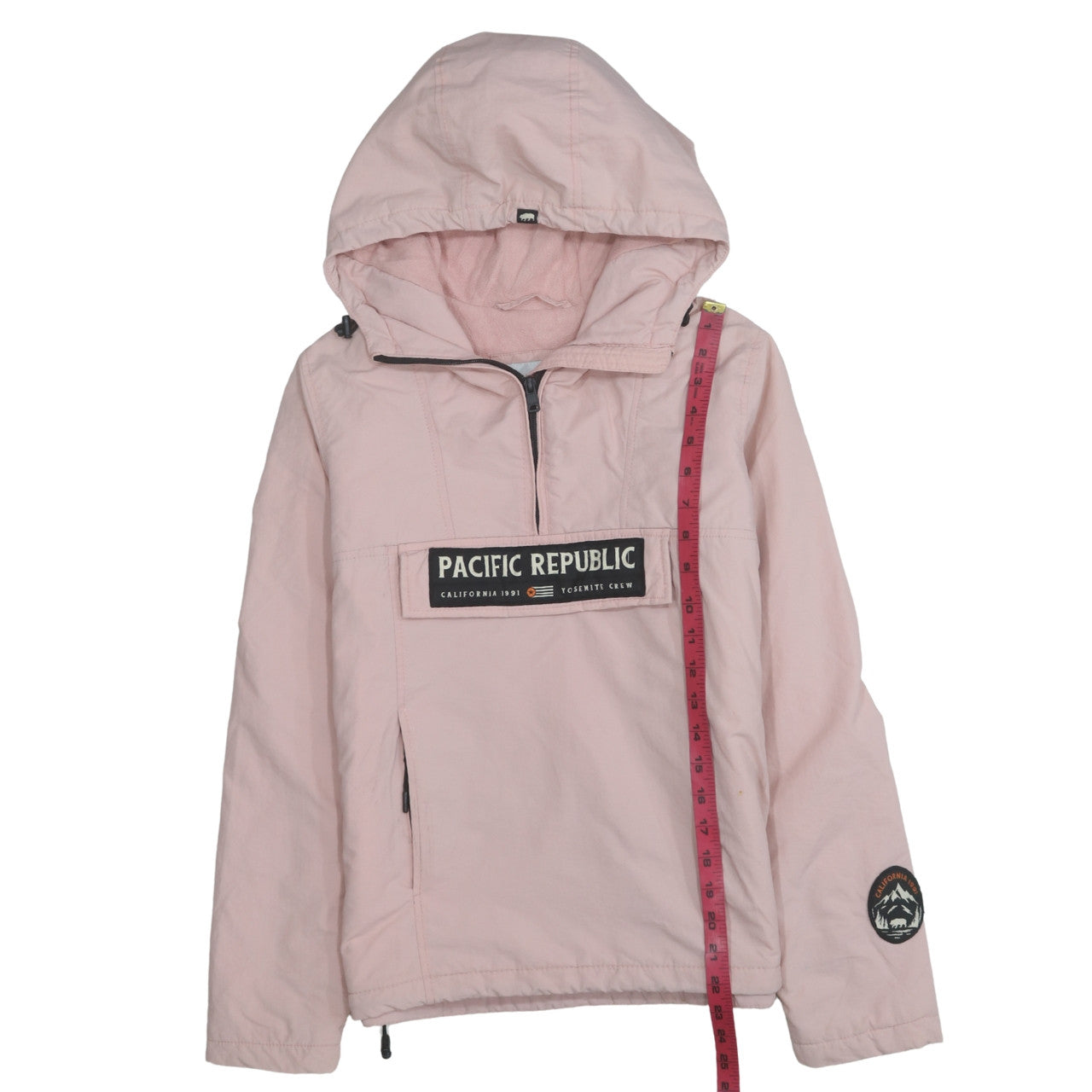 Pull & Bear Women Pink Hooded Anorak Jacket XS Casual Lined