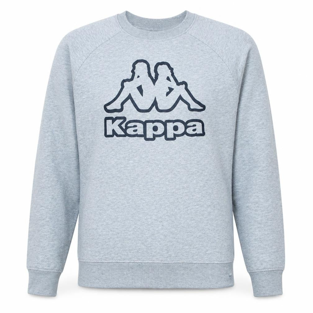 Kappa Mens Grey Logo Pullover Sweatshirt Medium Regular Fit