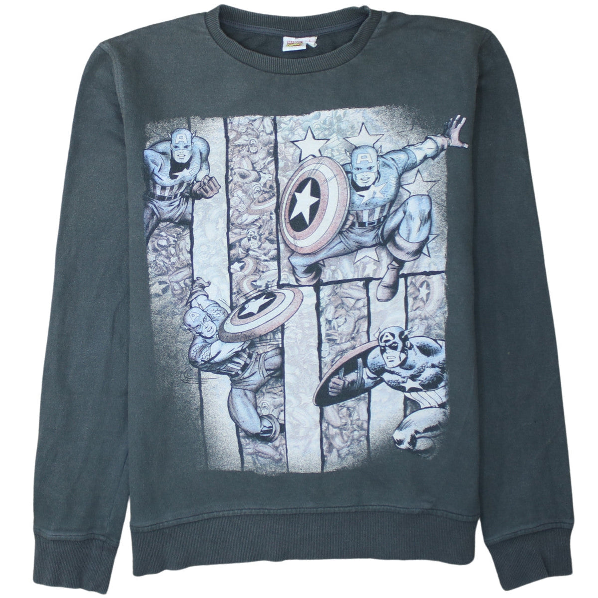 Cedarwood State Men’s Grey Captain America Comic Sweatshirt L