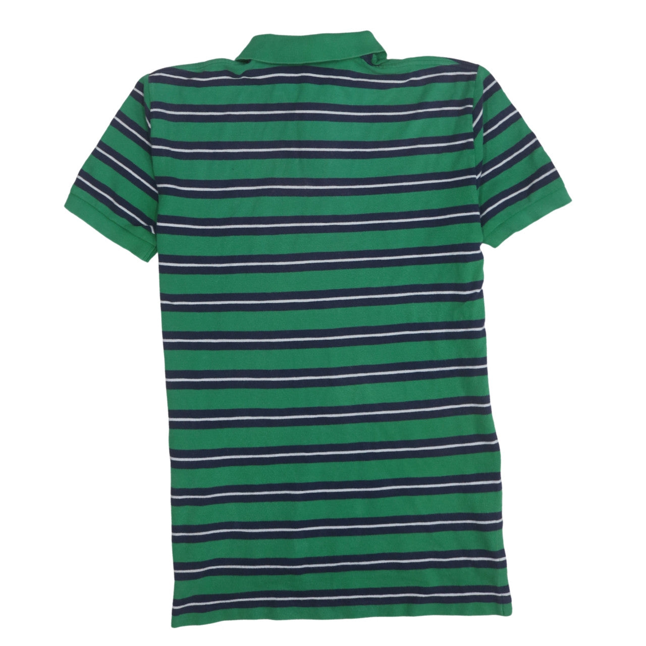 Ralph Lauren Men's Green Striped Cotton Polo Shirt Size M