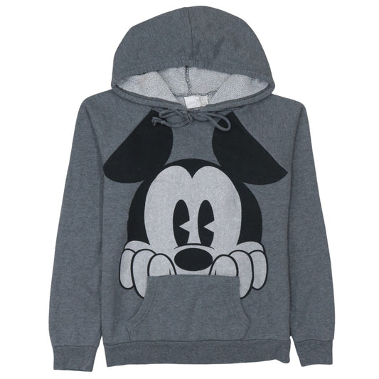 Disney Women's Grey Pullover Hoodie Small Mickey Mouse Graphic