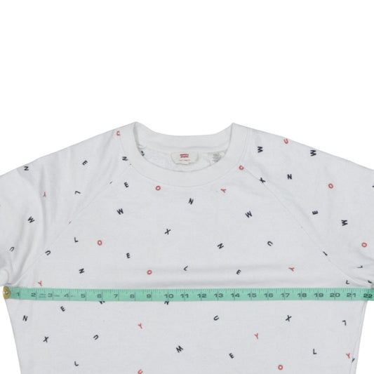 Levi's Womens White Letter Print Pullover Sweatshirt Size S