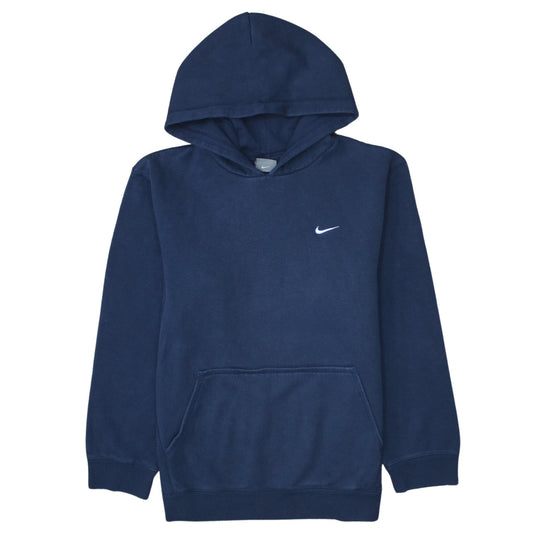 Nike Boys Blue Pullover Hoodie L 13 Years Fleece Logo Regular Fit