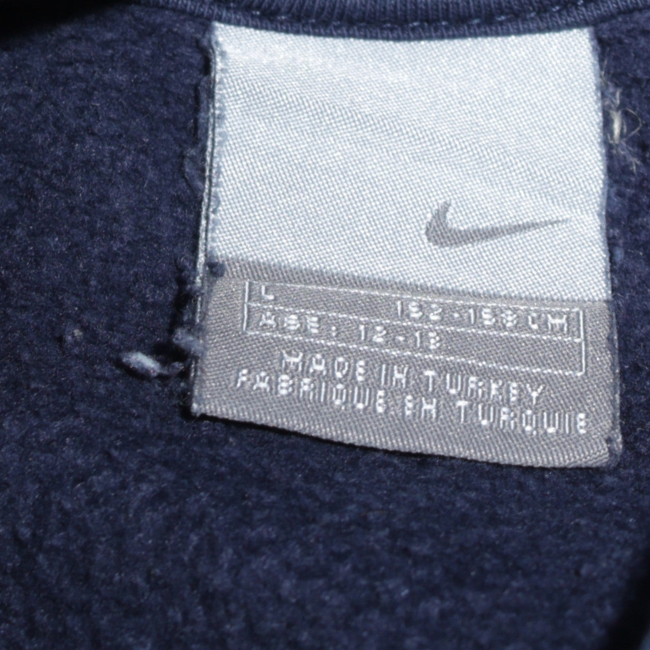Nike Boys Blue Pullover Hoodie L 13 Years Fleece Logo Regular Fit