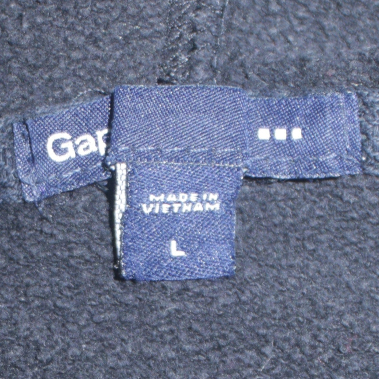 GAP Mens Black Pullover Hoodie L Logo Fleece Sweatshirt