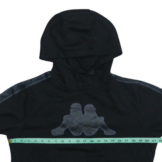 Kappa Men's Black Medium Pullover Hoodie with Logo Detail