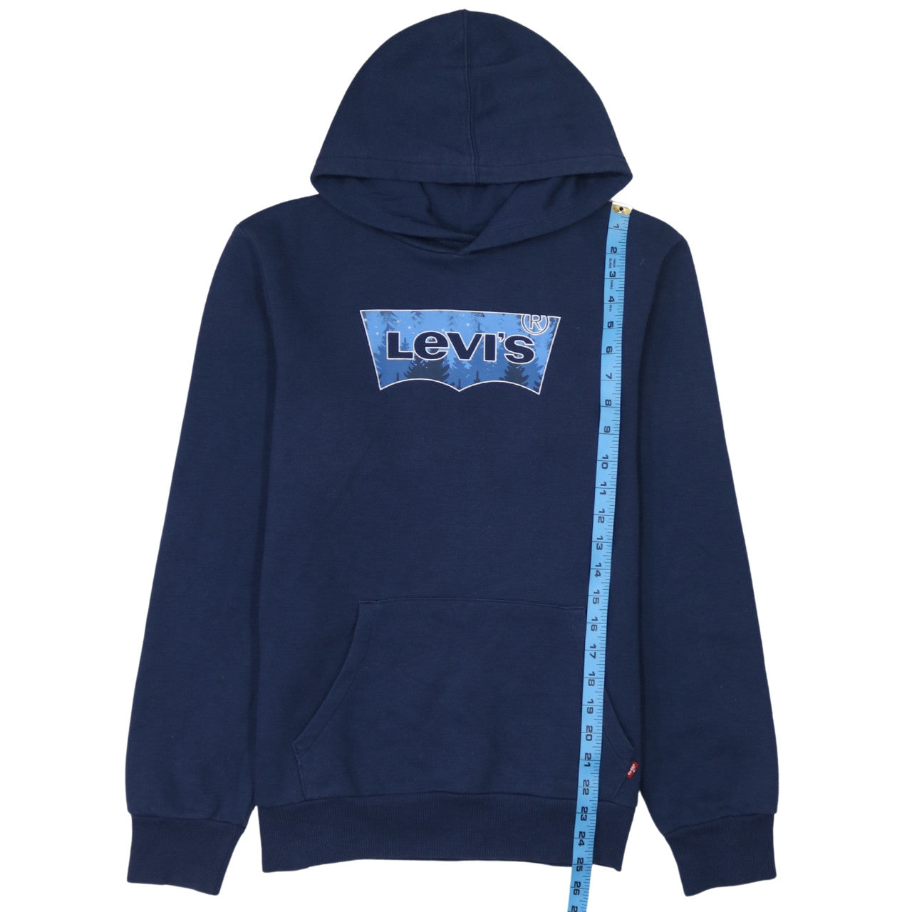 Levi's Boys Blue Pullover Hoodie 16 Years Graphic Logo Cotton Blend