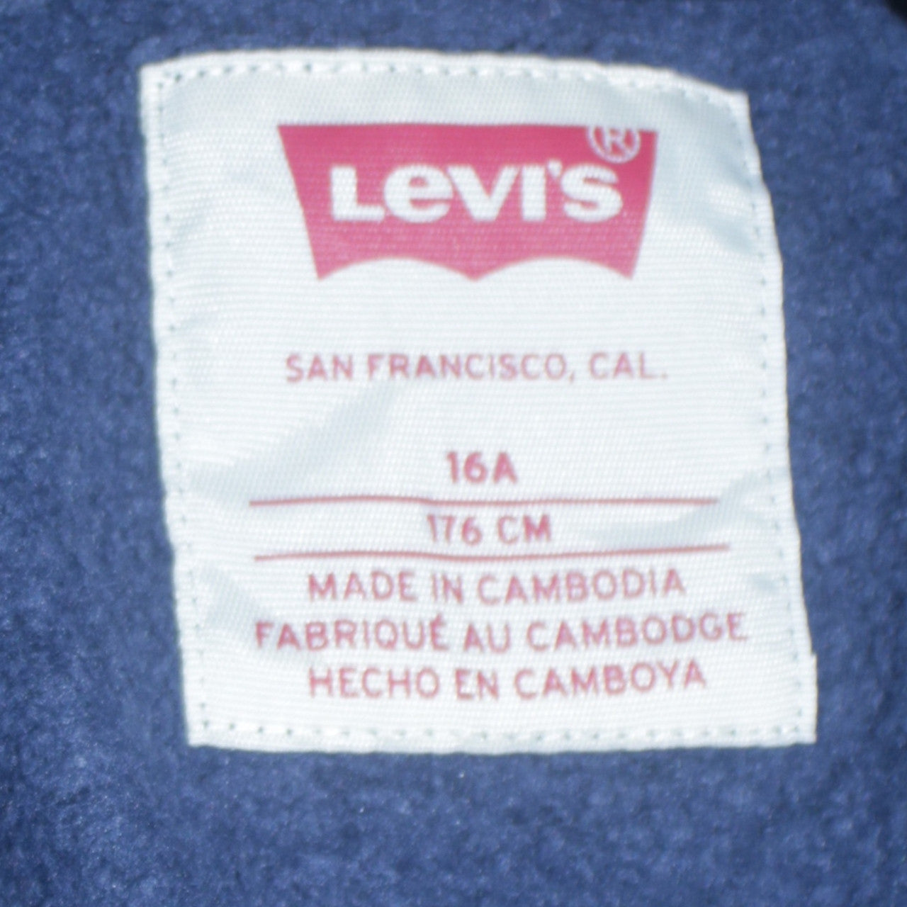 Levi's Boys Blue Pullover Hoodie 16 Years Graphic Logo Cotton Blend