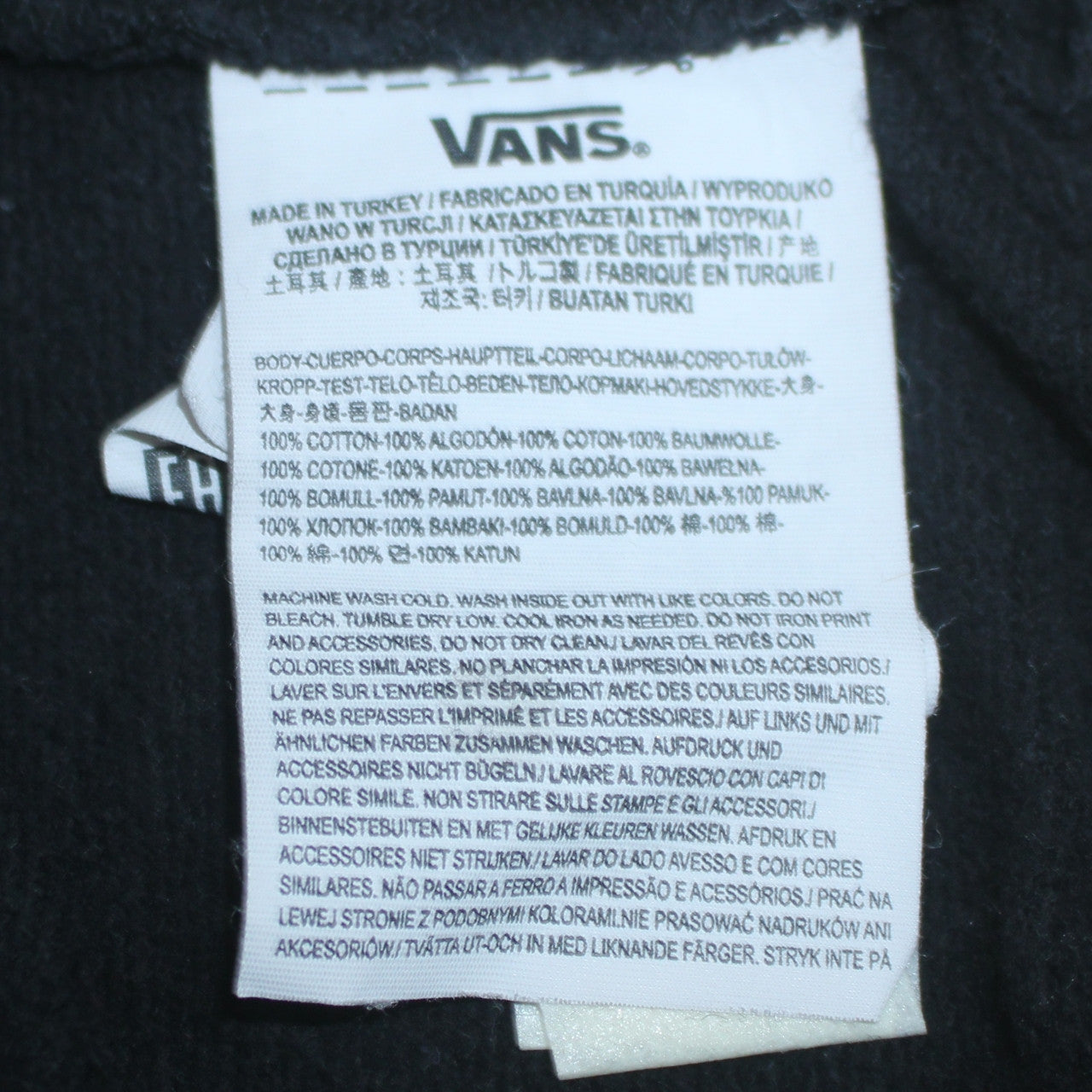 Vans Womens Black XS Pullover Hoodie Hooded Sweatshirt Cotton