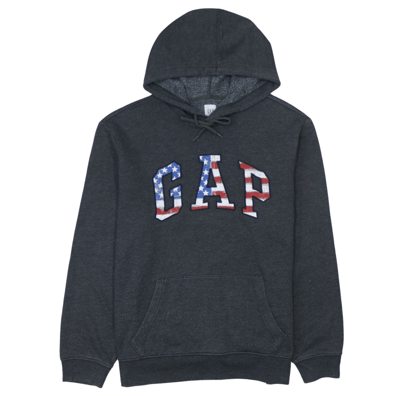 GAP Men's Grey USA Flag Logo Pullover Hoodie Size L