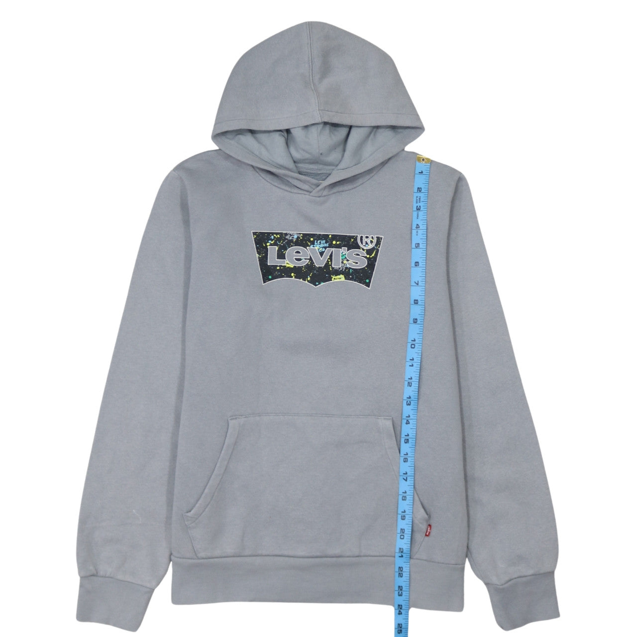 Levi's Boys Grey Pullover Hoodie 16 Years Graphic Print Fleece Sweatshirt