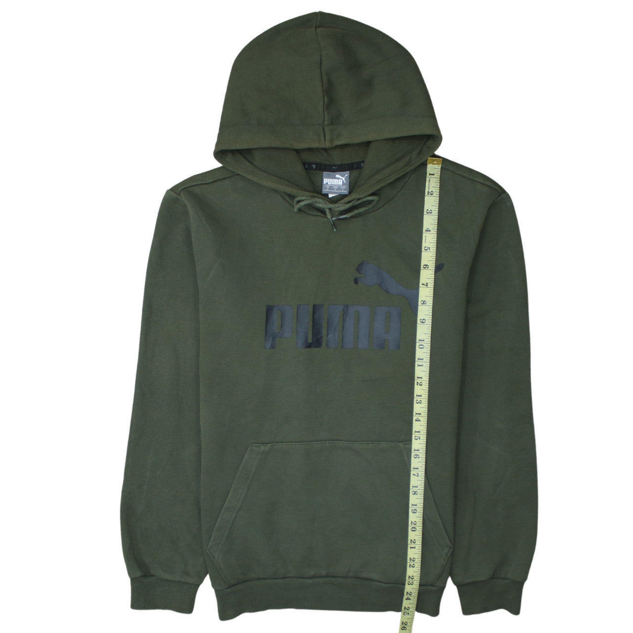 Puma Men's Green Pullover Hoodie Small Regular Fit Fleece Sportswear