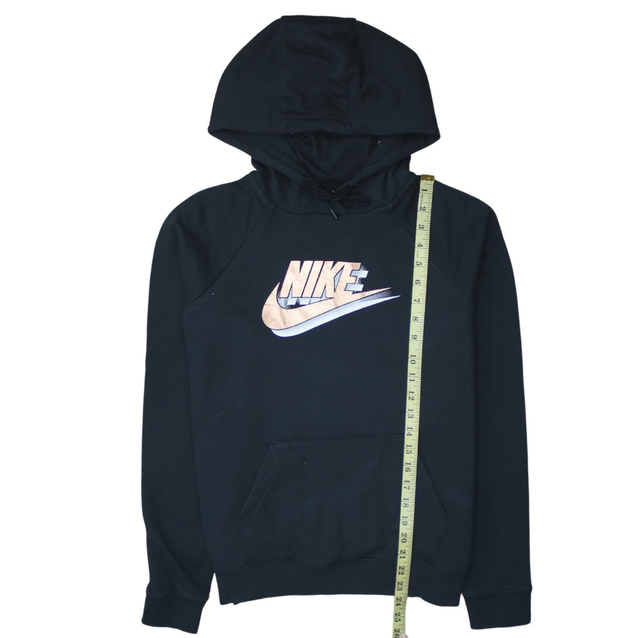 Nike Women Black Pullover Hoodie Medium Graphic Print Logo