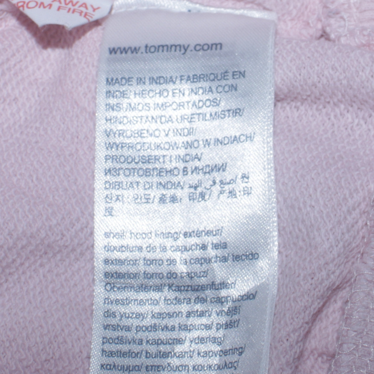 Tommy Hilfiger Girls Pink Pullover Hoodie Size 13 Years Logo Sweatshirt