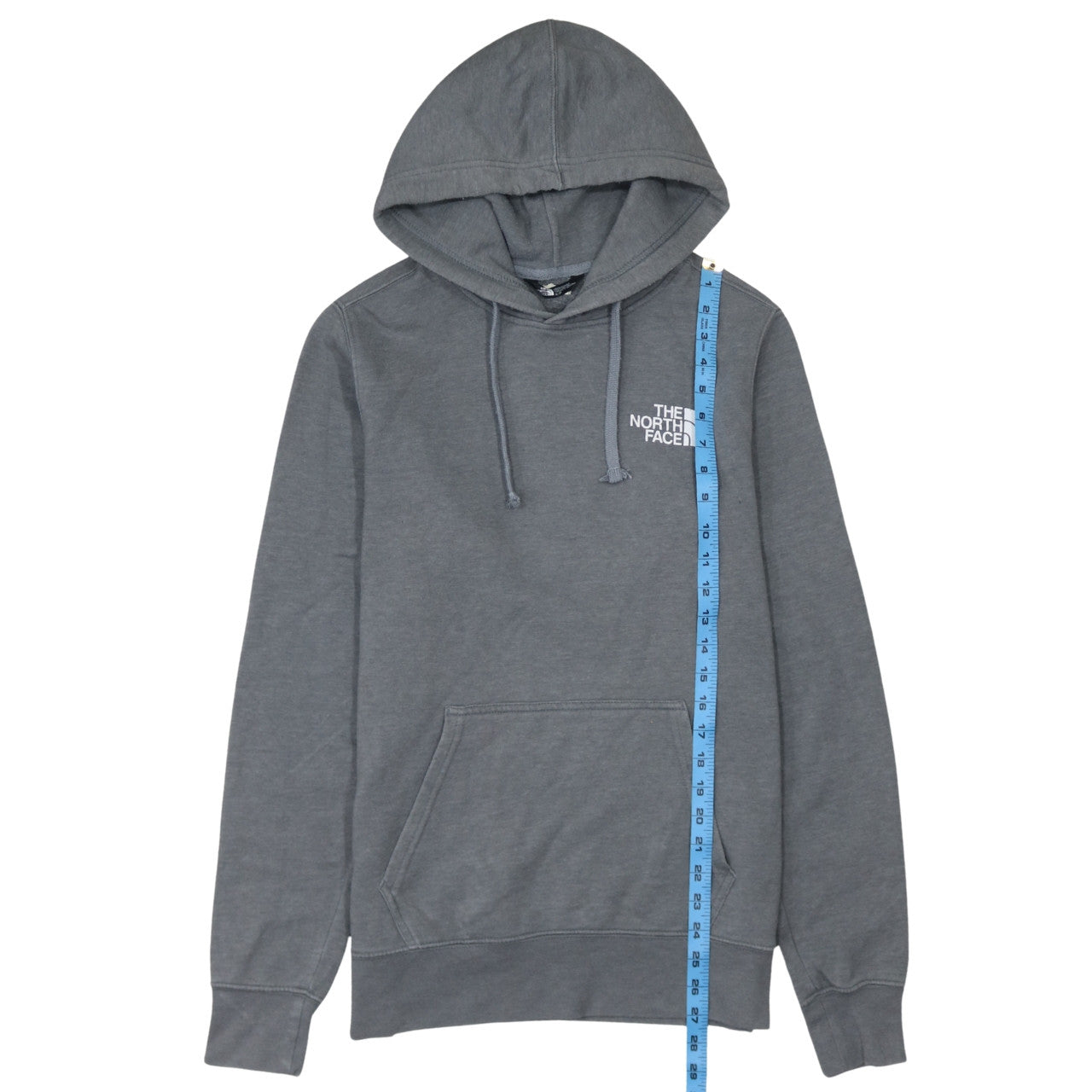 The North Face Men's Grey Pullover Hoodie Small Outdoor Logo Fleece