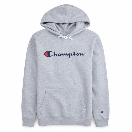 Champion Women’s Grey Pullover Hoodie L Logo Print Casual