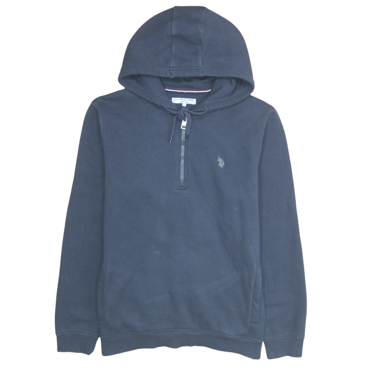 U.S. Polo Assn. Men's Blue 1/2 Zip Hoodie L Classic Cotton Blend