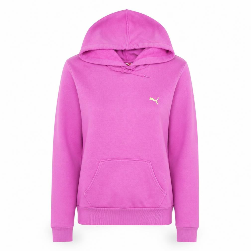 Puma Women Pink Pullover Hoodie UK 12 Cotton Blend Casual