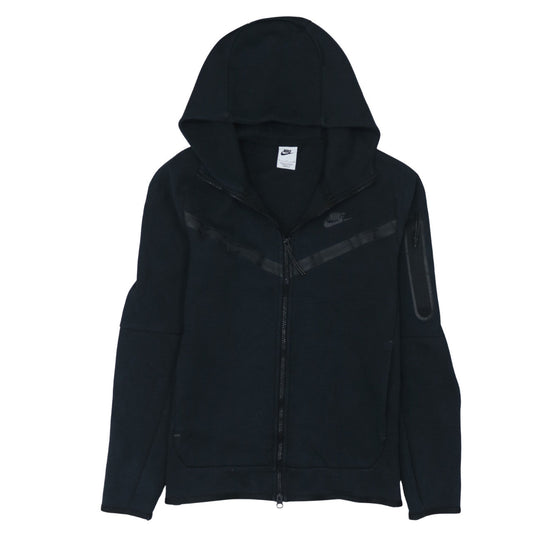 Nike Men Black Full Zip Hoodie Size S Regular Fit Cotton Blend