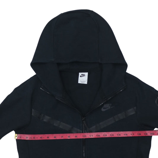 Nike Men Black Full Zip Hoodie Size S Regular Fit Cotton Blend