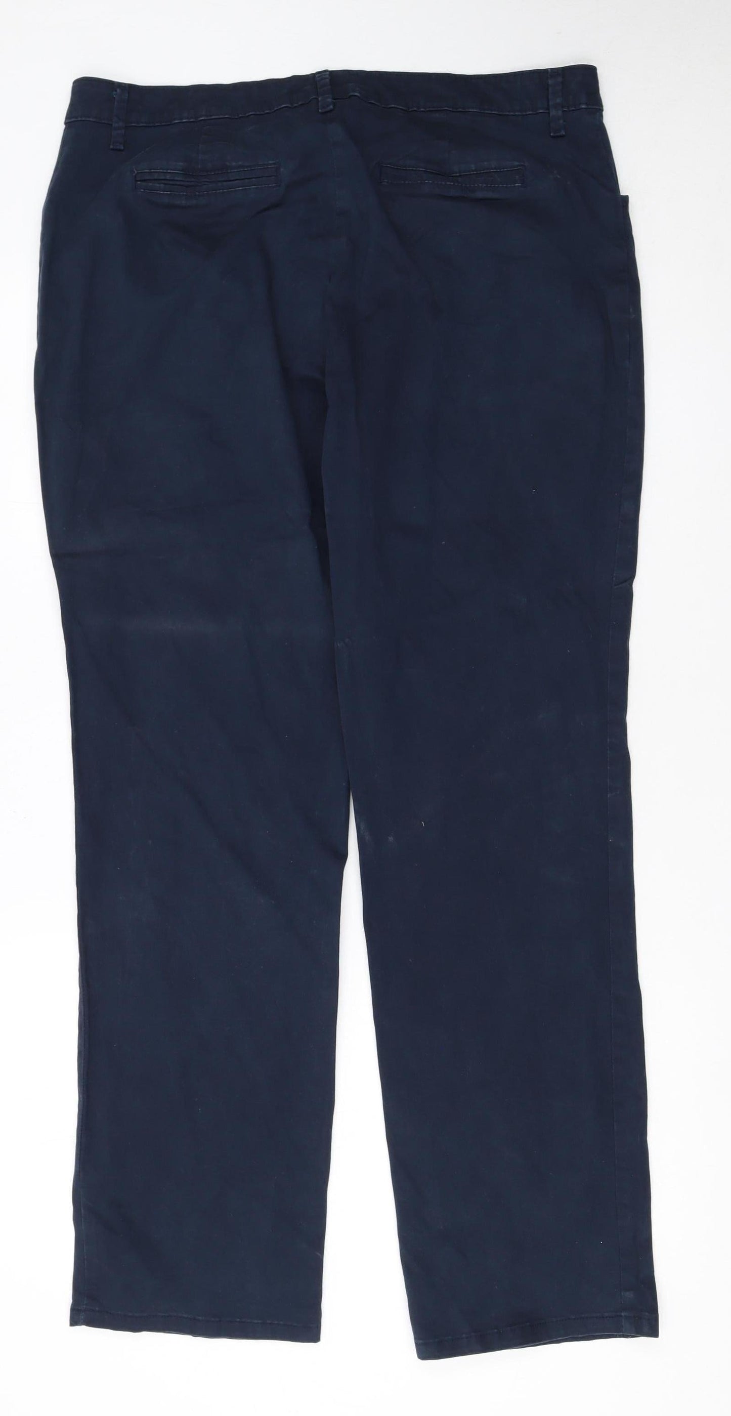 Lee Women's Blue Mid Rise Straight Leg Chino Trousers Size 16