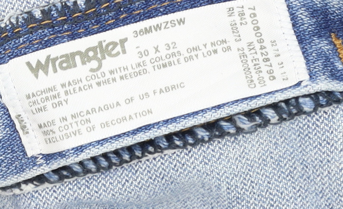 Wrangler Women's Blue Straight Slim Fit Denim Jeans Size 14