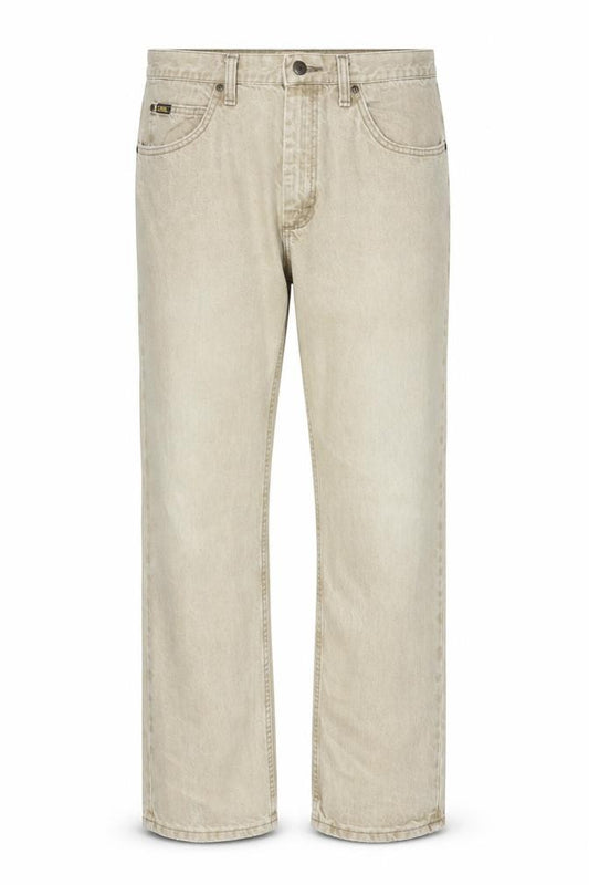 Lee Men's Beige Regular Fit Straight Denim Jeans 38W 30L