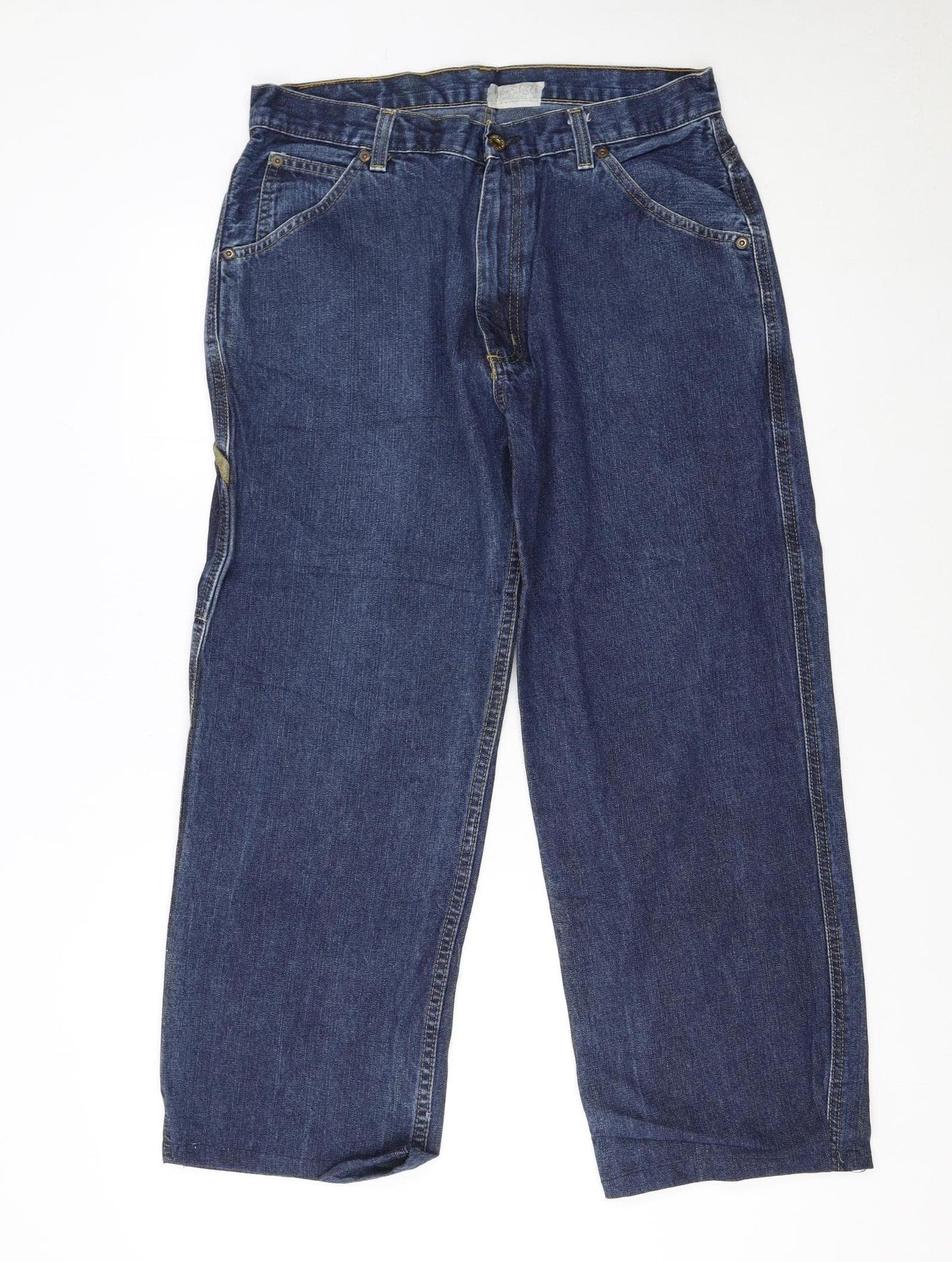 Ralph Lauren Womens Blue Straight-Leg Jeans Size 16 Regular Fit