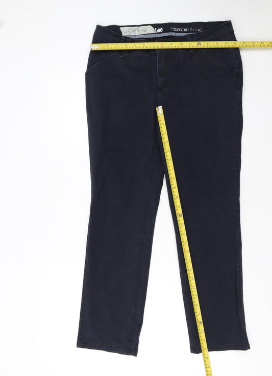 Lee Women's Blue Petite Chino Trousers Size 6 Regular Fit