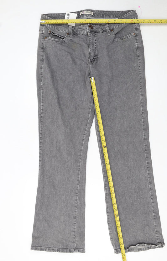 Lee Women’s Grey Slender Secret Straight Jeans Size 18 Low Rise