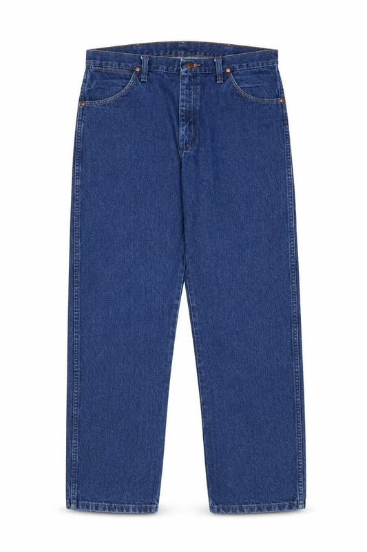 Wrangler Men's Blue Denim Straight Leg Jeans 35W 32L Regular Fit