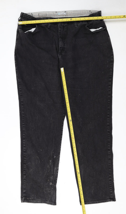 Lee Women's Black Plus Size 22 High Rise Straight Denim Jeans