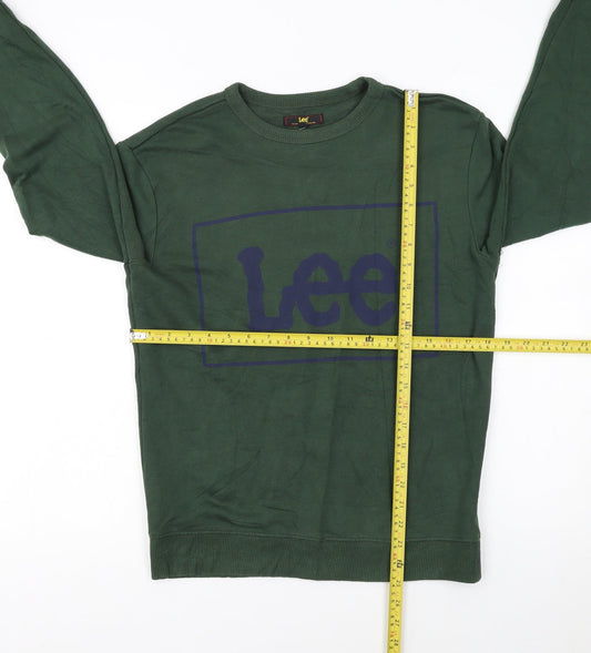 Lee Men’s Green Logo Crew Neck Sweatshirt Size S Pullover