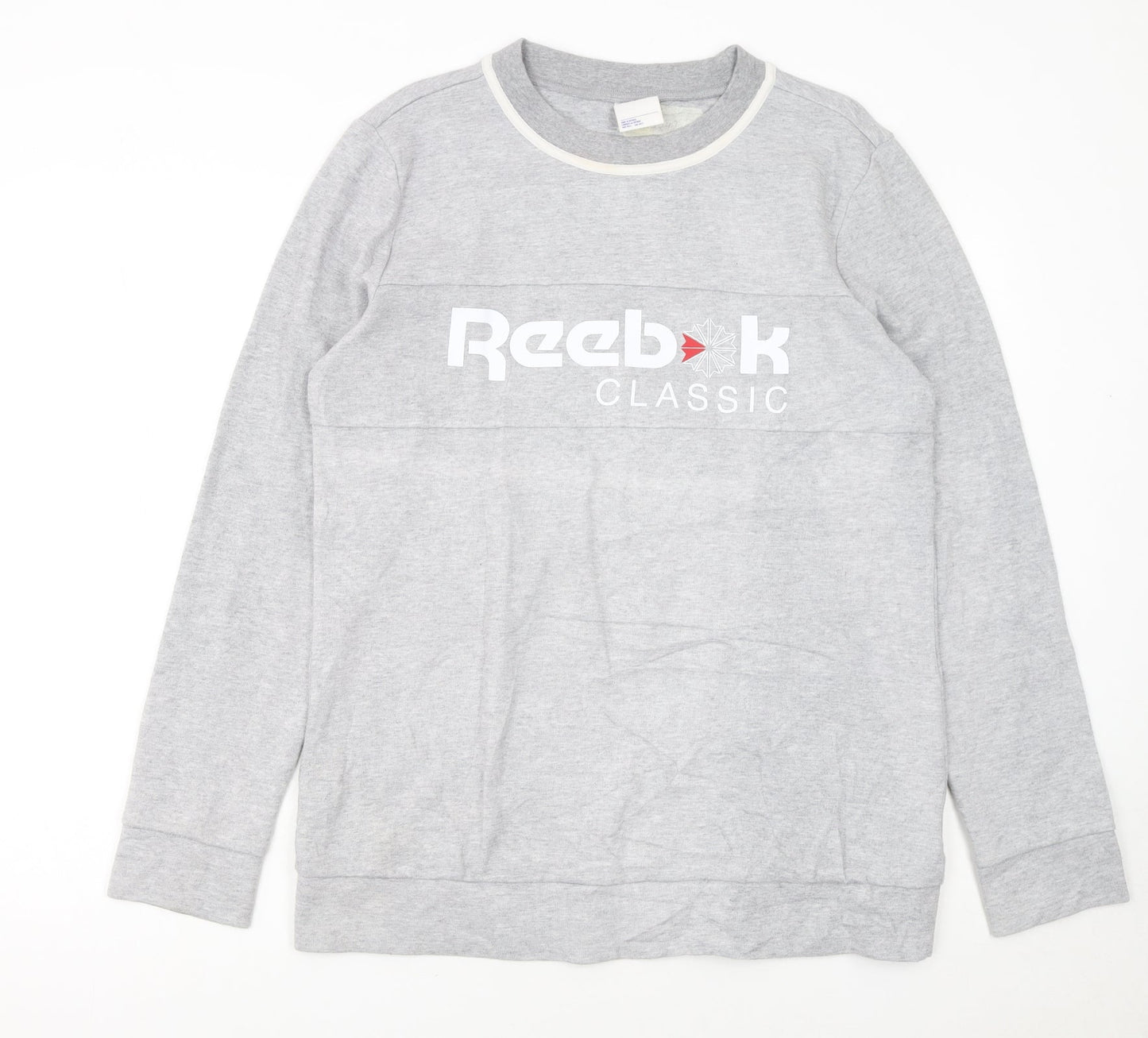 Reebok Classic Men's Grey Pullover Sweatshirt M Crew Neck Logo