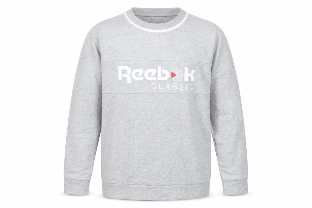 Reebok Classic Men's Grey Pullover Sweatshirt M Crew Neck Logo