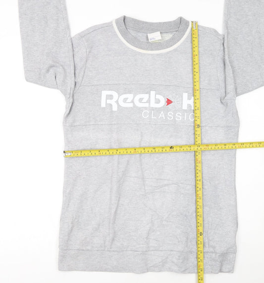 Reebok Classic Men's Grey Pullover Sweatshirt M Crew Neck Logo