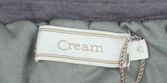 Cream Womens Grey Viscose Knee Length Drawstring Skirt Size 12