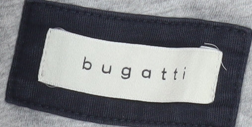 Bugatti Men's Grey XL 1/2 Zip Sweatshirt High Neck Cotton Blend