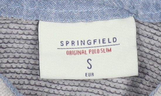 Springfield Men's Grey Slim Fit Polo Shirt Size S