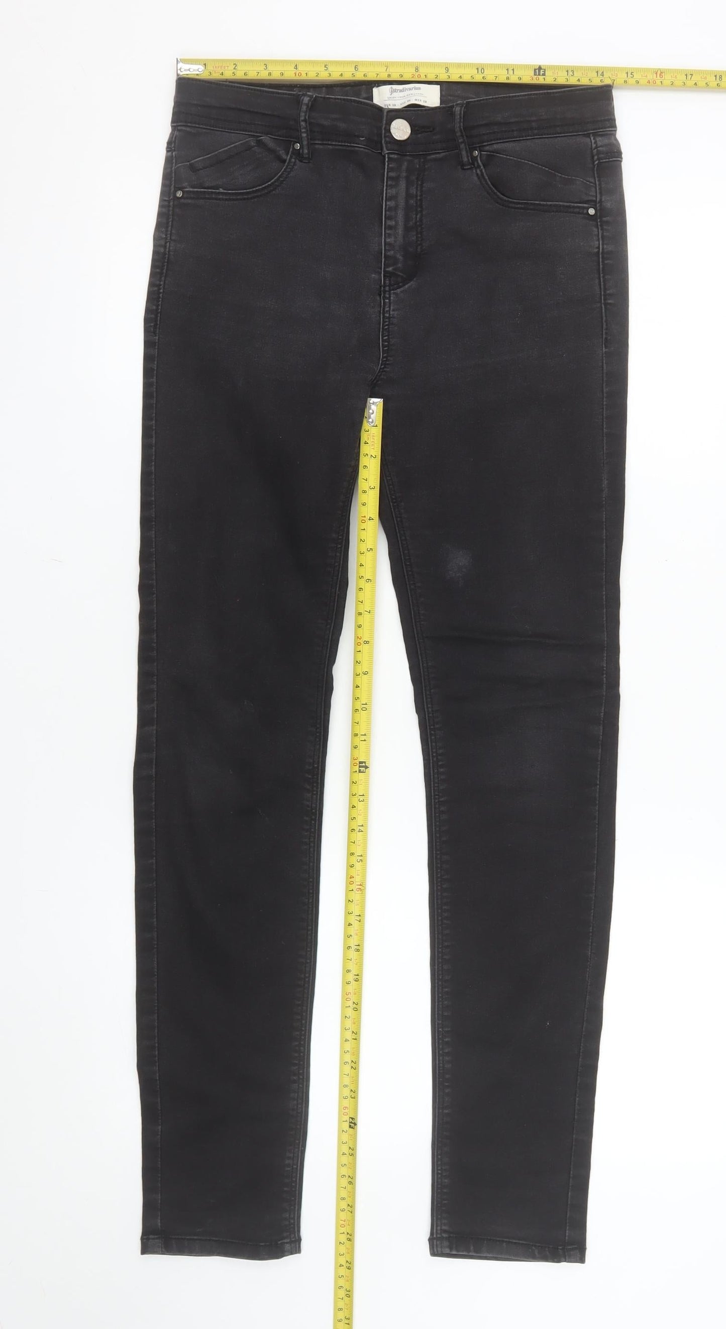 Stradivarius Women Black High Rise Skinny Jeans Size 10