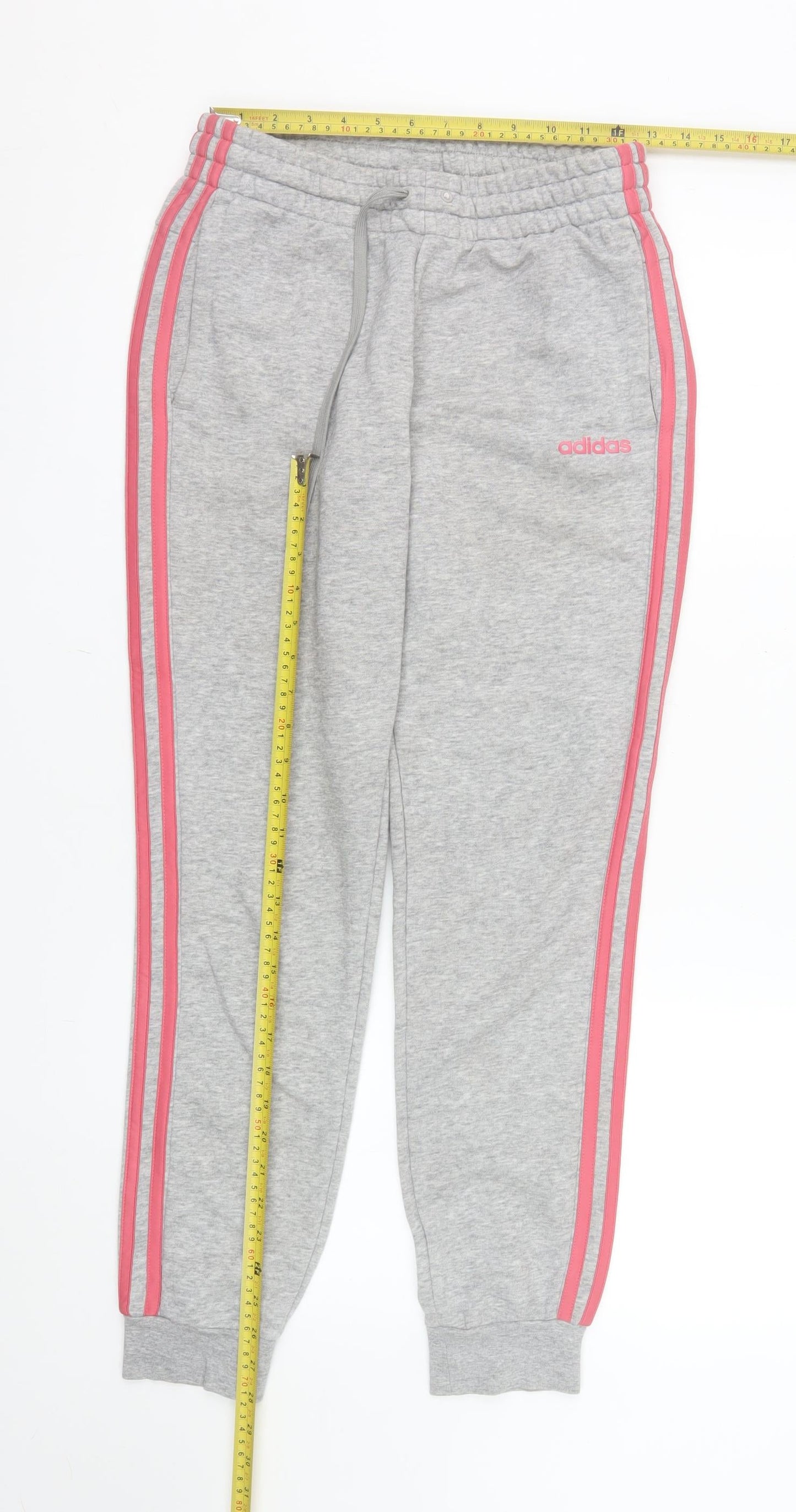 Adidas Womens Grey Jogger Sweatpants S Side Stripe Activewear