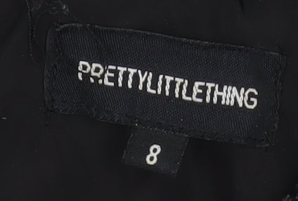 PrettyLittleThing Women’s Black Size 8 Cropped Hooded Puffer Jacket