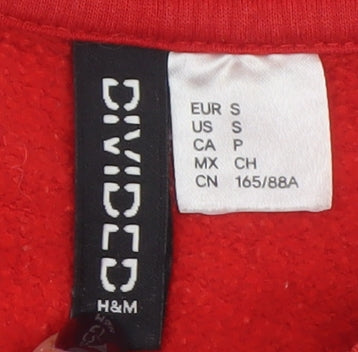 H&M Divided Women's Red Relax Rewind Graphic Sweatshirt Size 8