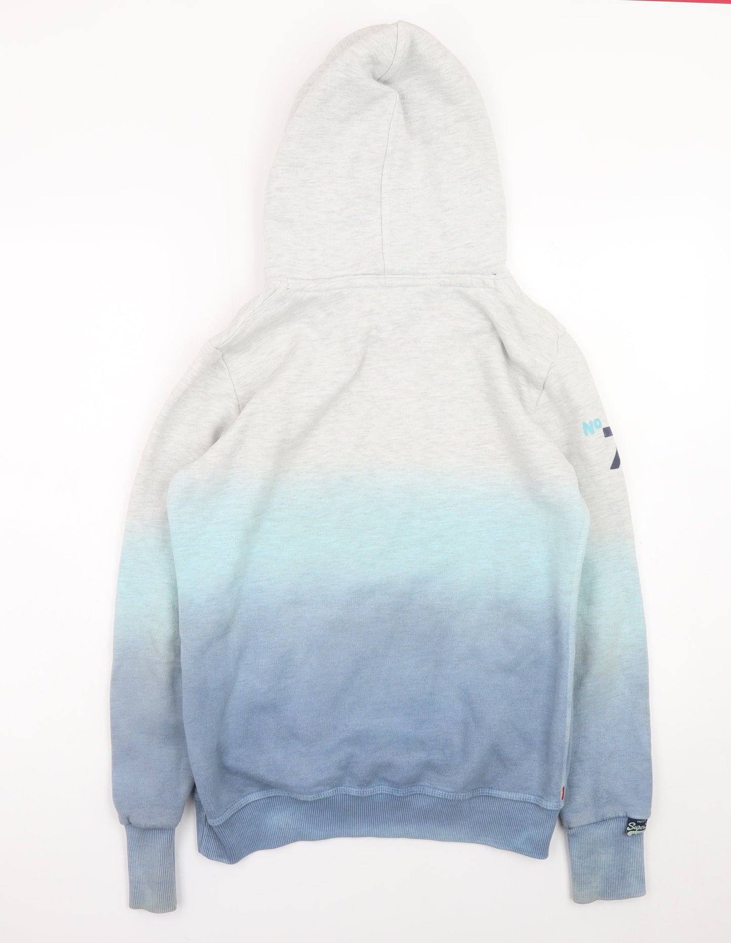 Superdry Women’s Grey Blue Gradient Pullover Hoodie Size M
