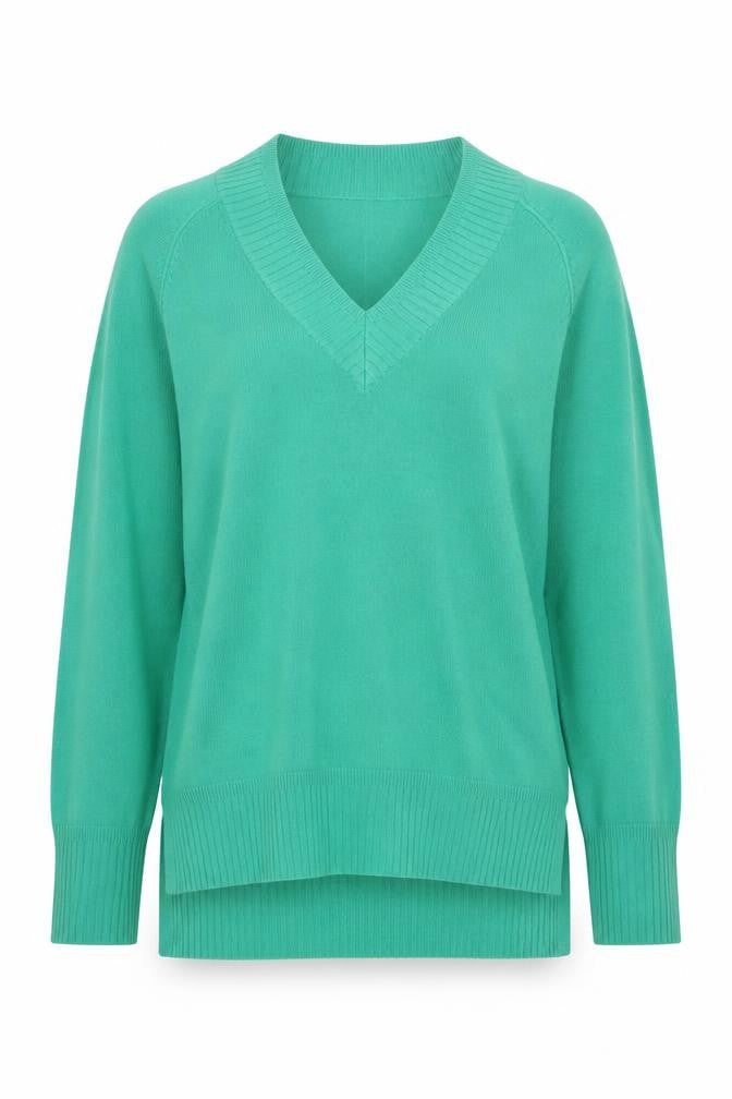 Next Women's Green V-Neck Pullover Jumper Size S Acrylic Knit