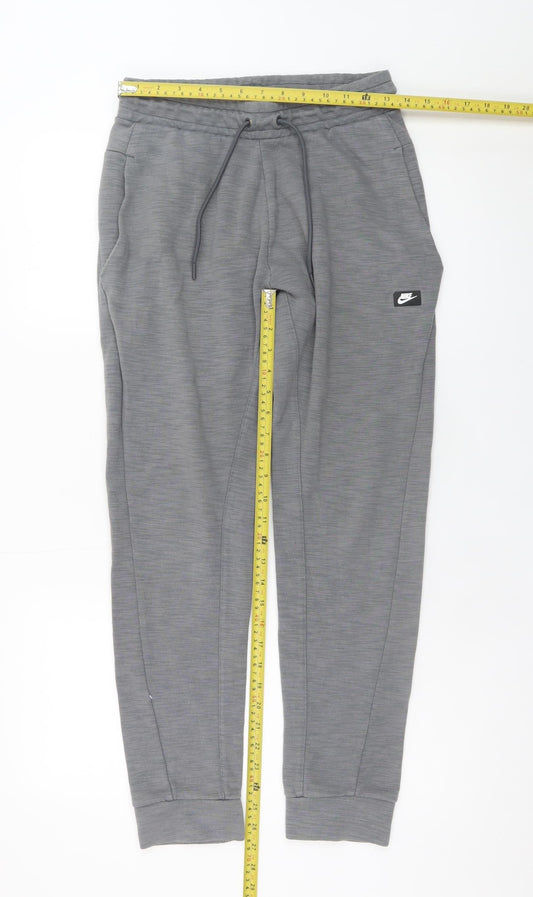 Nike Men's Grey Small Jogger Sweatpants with Zip Pocket