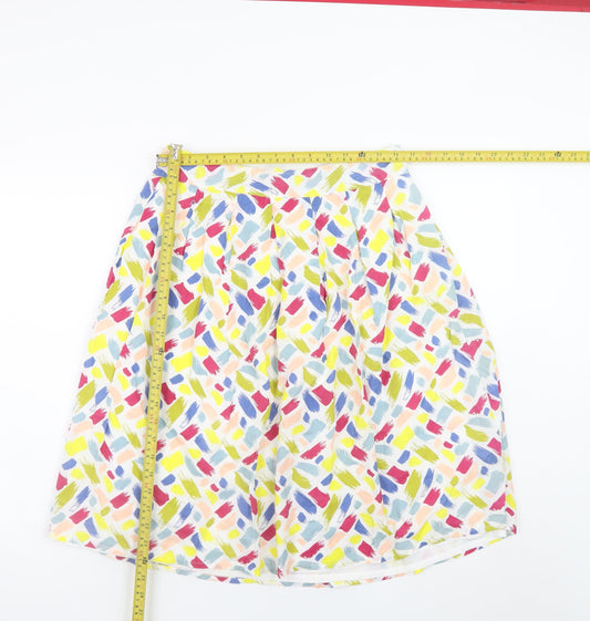Heyton Womens Multicoloured A-Line Knee Length Cotton Skirt L 14