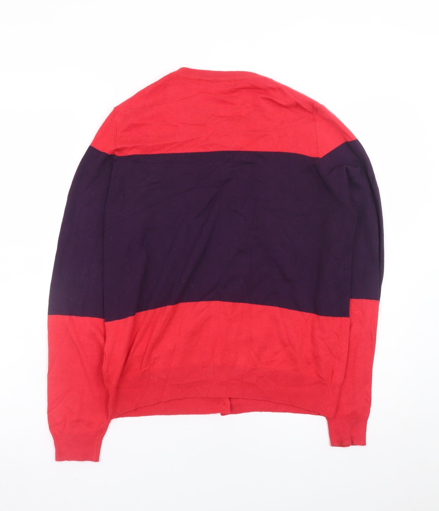 Marks and Spencer Womens Red Purple Striped Cardigan UK 14